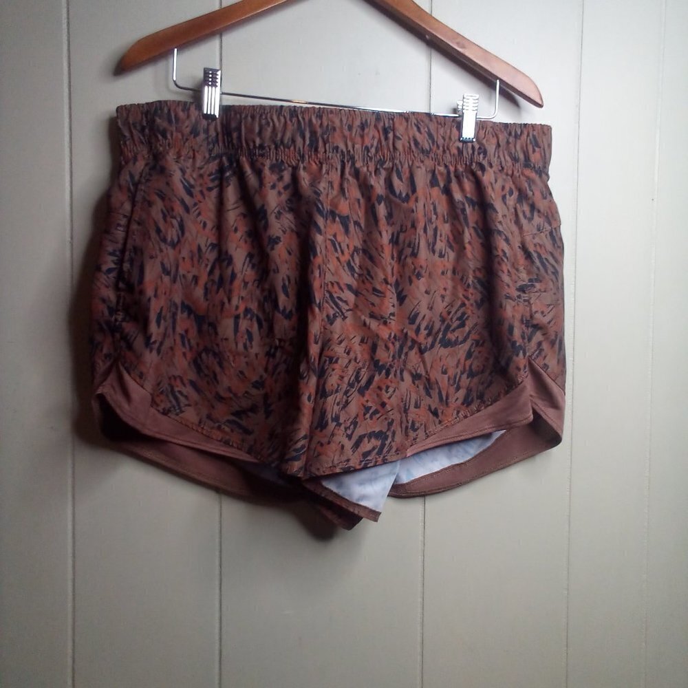 Athletic Works Shorts XXL 20 Running Active Liner Brown Black